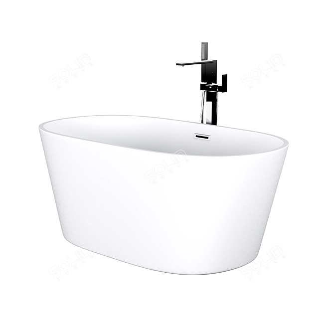 Modern Freestanding Acrylic Bath - BelBagno BB202 3D model image 7