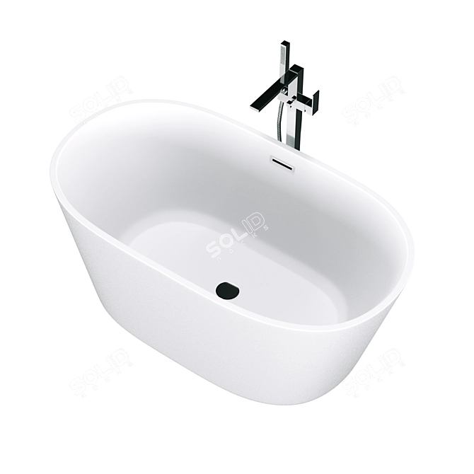 Modern Freestanding Acrylic Bath - BelBagno BB202 3D model image 9