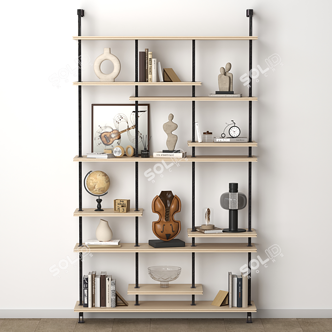 Sleek Airport Display Shelves 3D model image 1