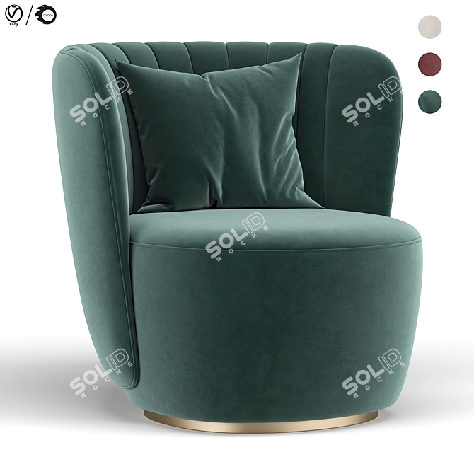 Elegant Pearl Armchair 3D model image 1