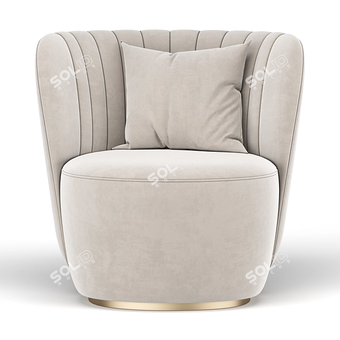 Elegant Pearl Armchair 3D model image 3