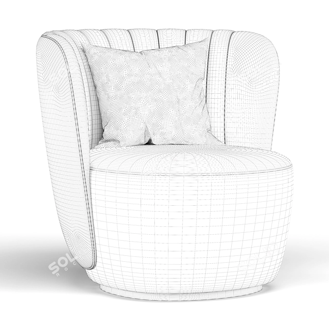 Elegant Pearl Armchair 3D model image 5