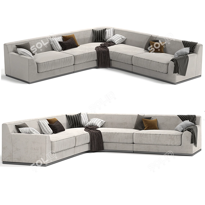 Modern Minotti L-Shaped Sofa 3D model image 2