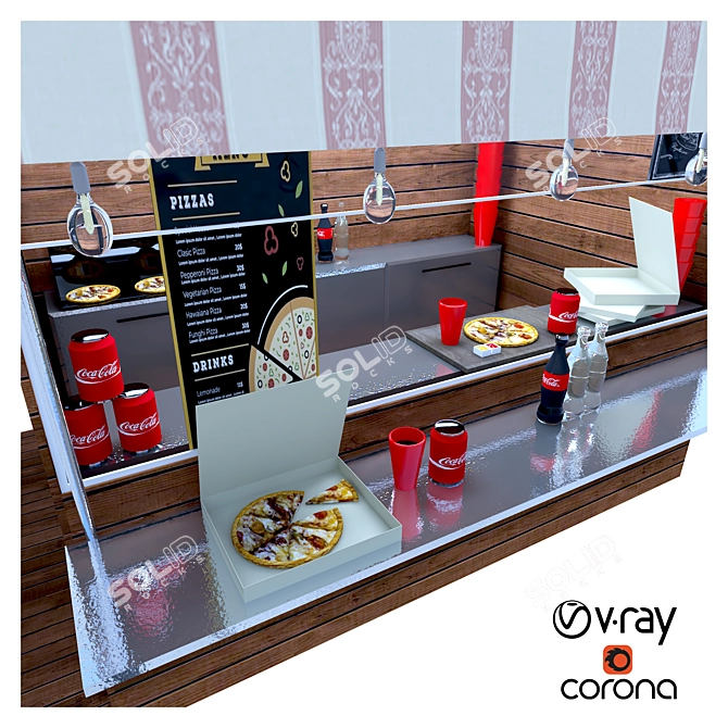 Modern Food Stand - 2015 Version 3D model image 2