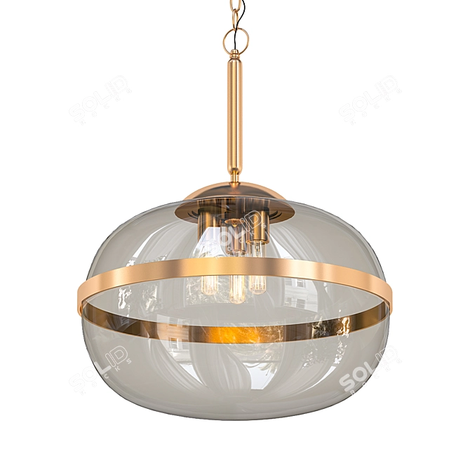 Amber Glass Pendant Light: Nottingham 19 3D model image 1