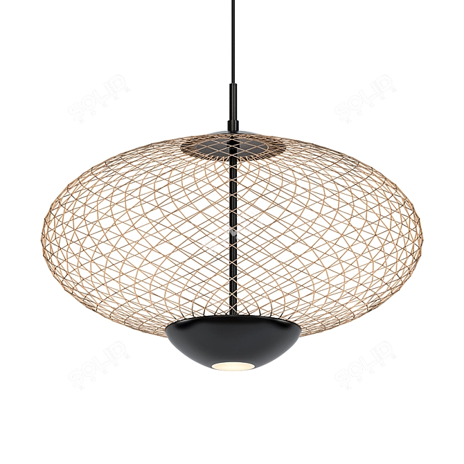 Modern Matte Black LED Pendant 3D model image 1