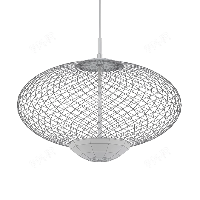 Modern Matte Black LED Pendant 3D model image 2