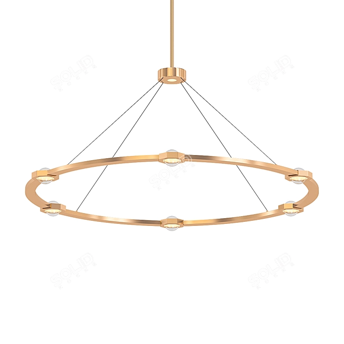 Elegant Glow Pendant Chandelier 3D model image 1