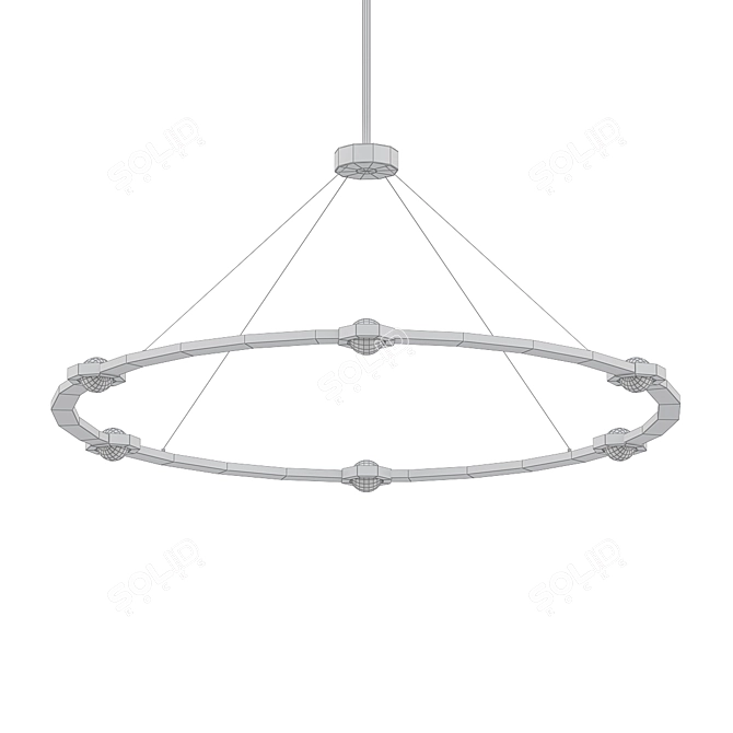 Elegant Glow Pendant Chandelier 3D model image 2