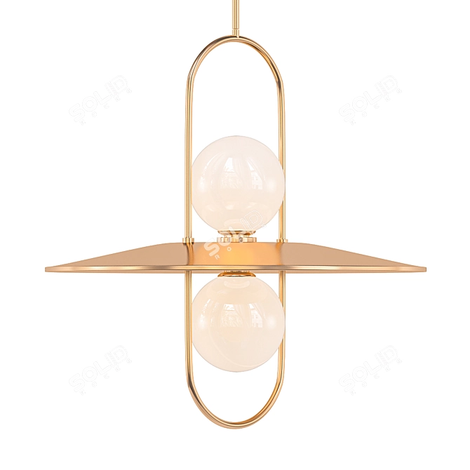 Elegant Brass LED Pendant Light 3D model image 1