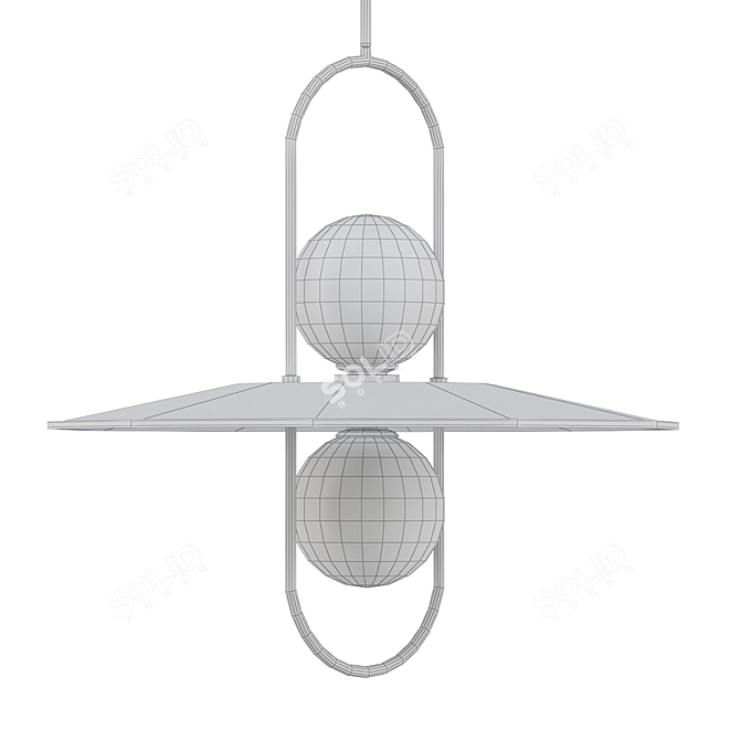 Elegant Brass LED Pendant Light 3D model image 2