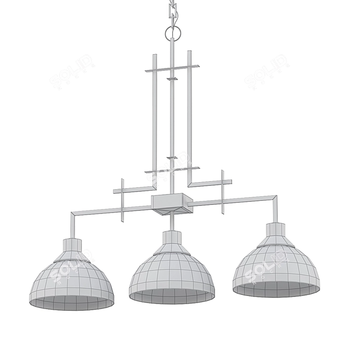 Bronze Glass Kitchen Island Chandelier 3D model image 2