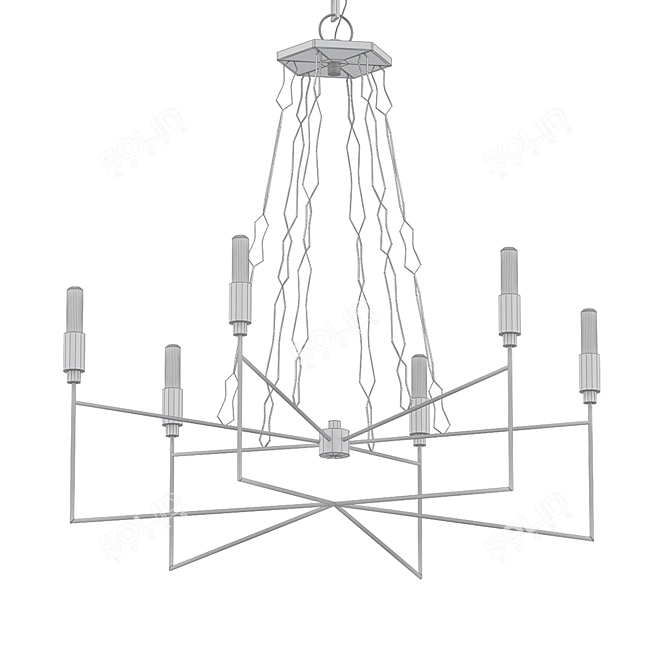 Havana Gold and Carbon Chandelier 3D model image 2
