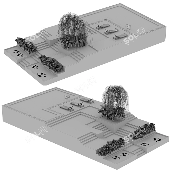 Serenity Pool & Landscape 3D model image 4