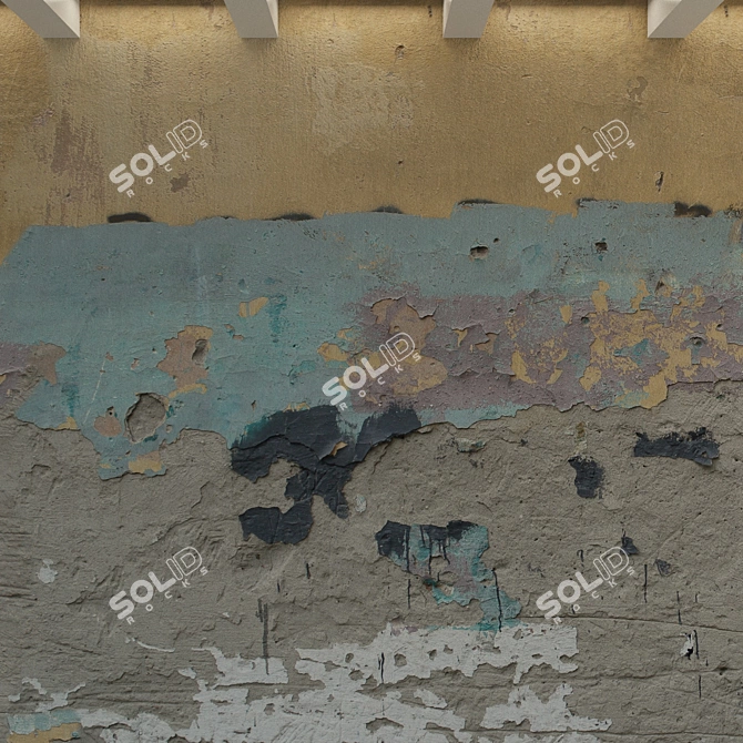 Vintage Concrete Wall Plaster 3D model image 2