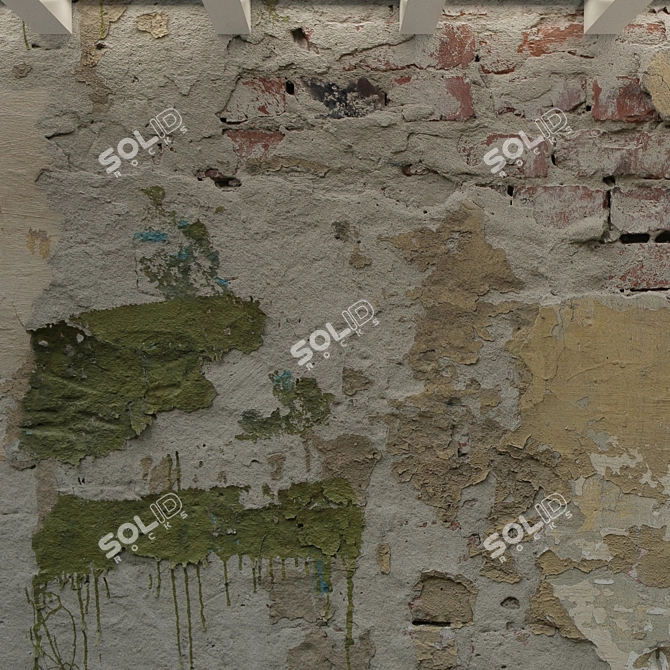 Title: Rustic Concrete Wall: Old Plaster 3D model image 2