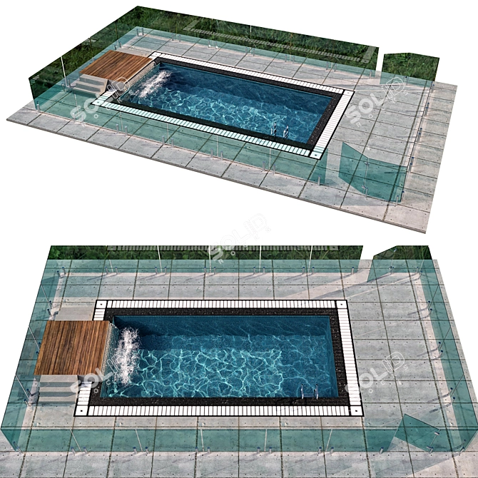 AquaVisio Pool with Balustrade 3D model image 1