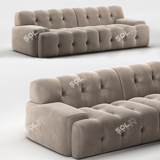 Luxury Blogger 3-Seat Sofa 3D model image 1