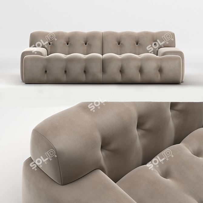 Luxury Blogger 3-Seat Sofa 3D model image 2