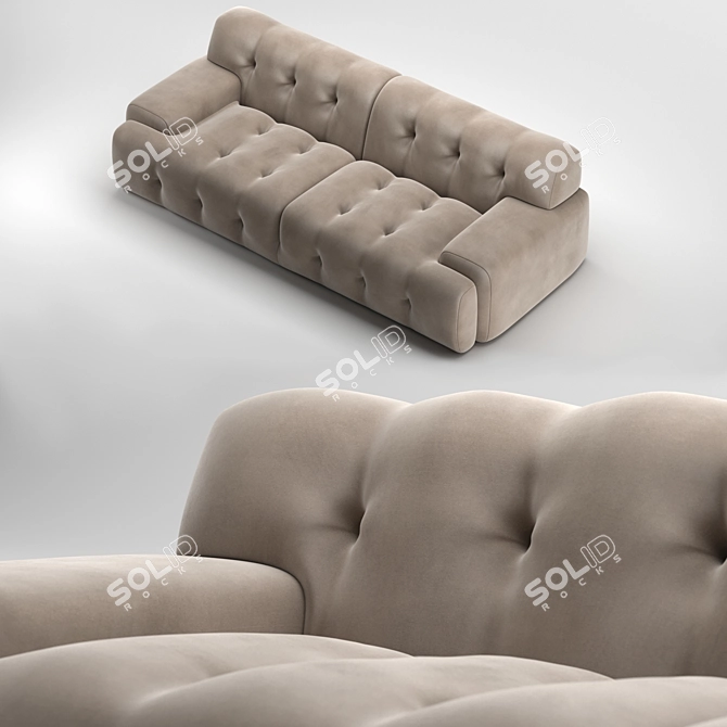 Luxury Blogger 3-Seat Sofa 3D model image 3