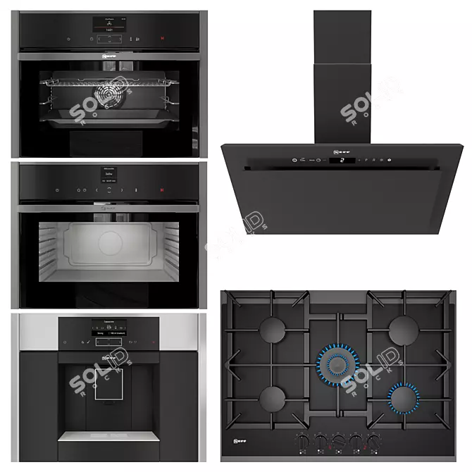 Sleek Neff Kitchen Ensemble 3D model image 1