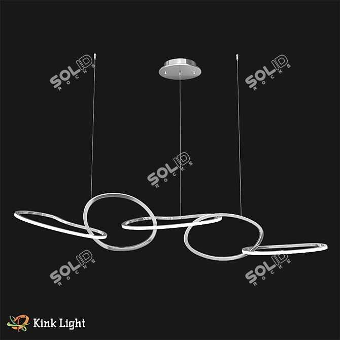 Chrome LED Hay Hanger - Stylish Room Lighting 3D model image 1