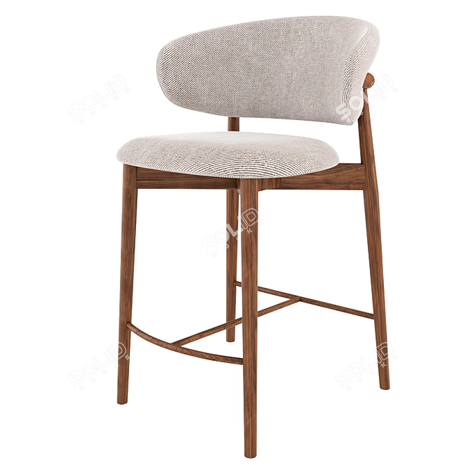 Elegante Oleandro Stool: Italian Craftsmanship 3D model image 4