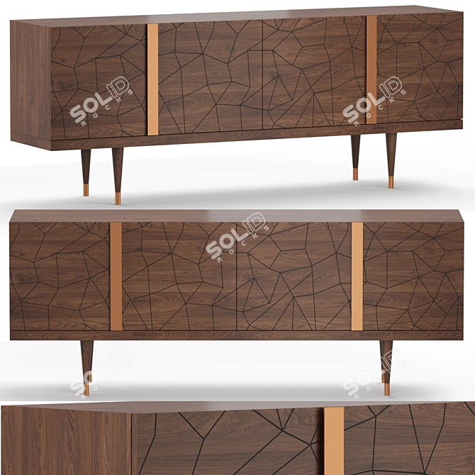 Elegant Petra Sideboard: Craftsmanship Meets Functionality 3D model image 1