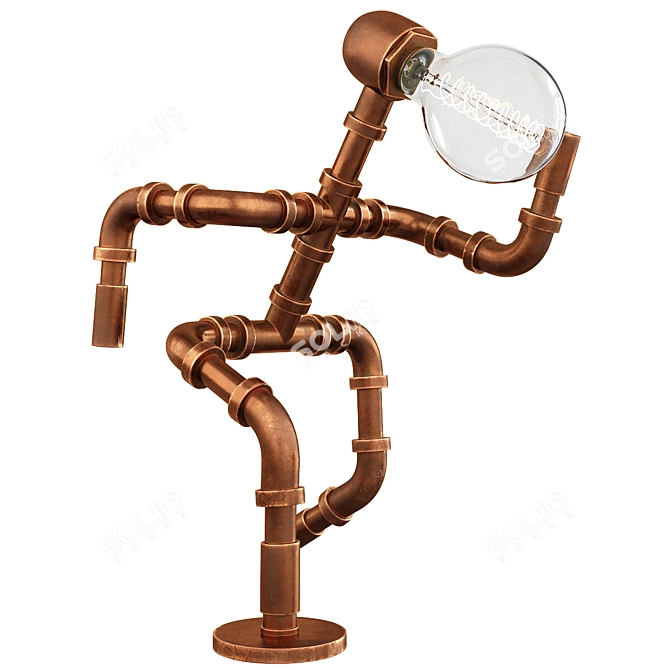 Wholesale Robo Pipe Lamp - Futuristic Lighting Solution 3D model image 1