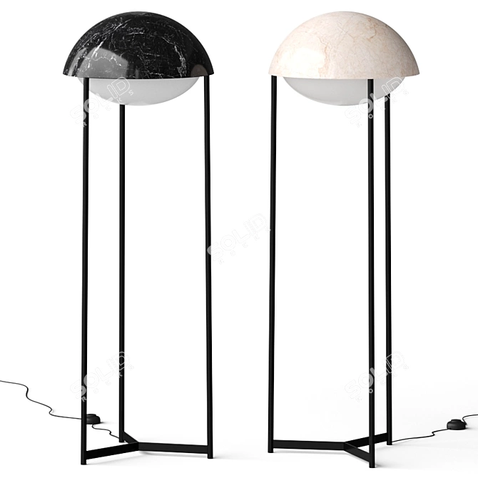 Contemporary Glaze Floor Lamp 3D model image 1