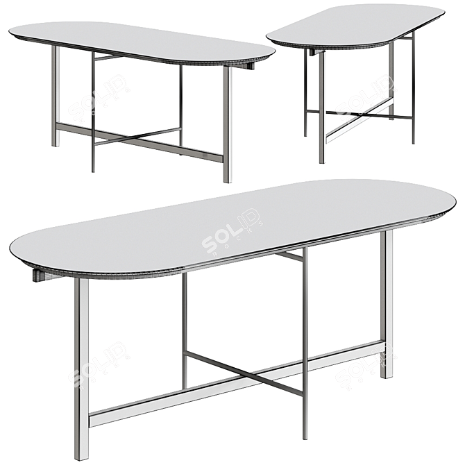 Mimico 2-Color Modern Table 3D model image 2
