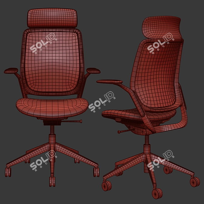 OrangeBox Eva Office Chair - Adjustable Height and Depth 3D model image 6