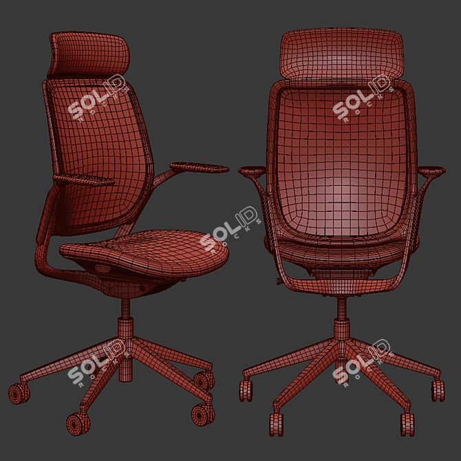 OrangeBox Eva Office Chair - Adjustable Height and Depth 3D model image 7