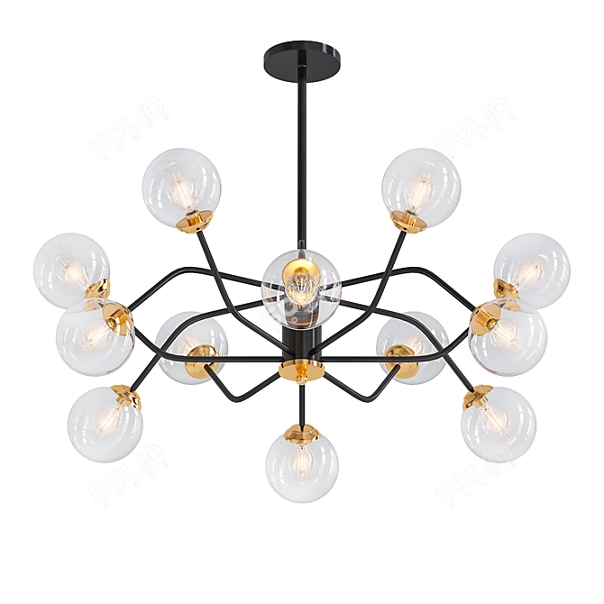 Molekula 12 Lamp: The Perfect Loft Style Lighting Solution 3D model image 1