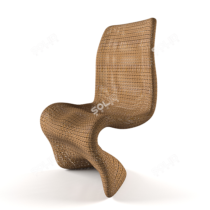 Elegant Wicker Chair: Custom Design 3D model image 1