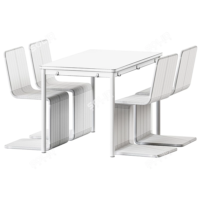 Modern Tommaryd Table & Roger Chair 3D model image 3