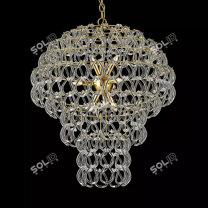 Graceful Underwater Glow Chandelier 3D model image 1