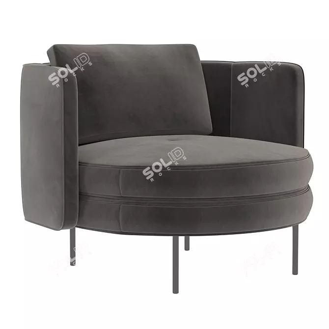 Elegant Minotti Torii Armchair 3D model image 1