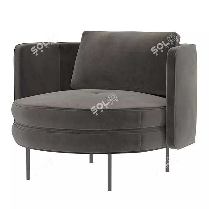 Elegant Minotti Torii Armchair 3D model image 2