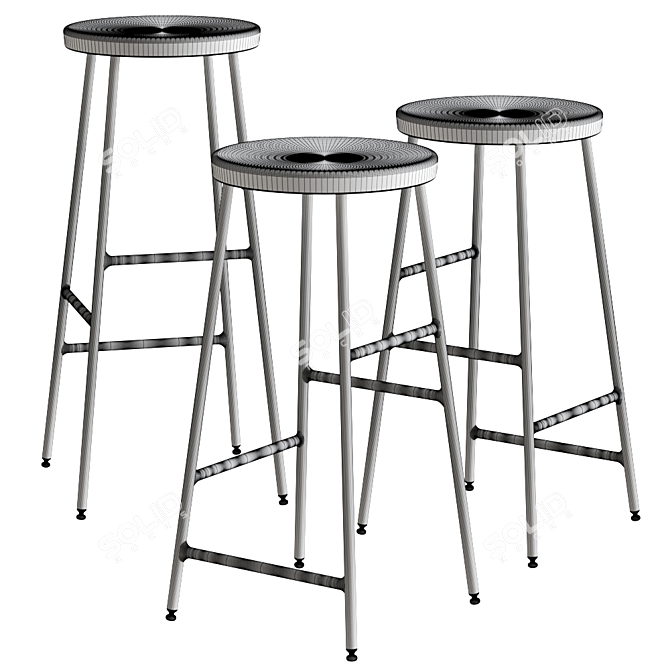 Modern Hay Barstool: Cornet 3D model image 2