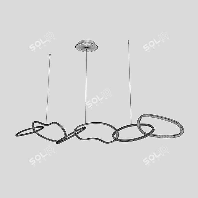 Chrome LED Hay Hanger 3D model image 2