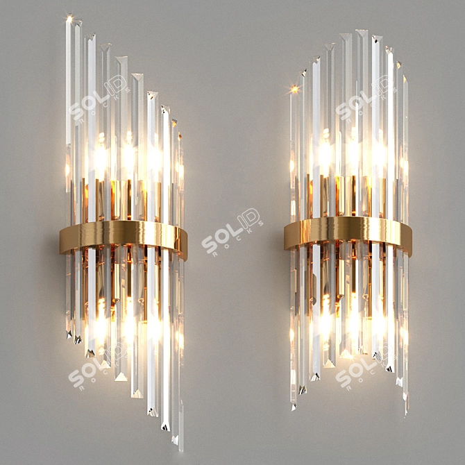 Elegant Crystal Wall Sconce 3D model image 1