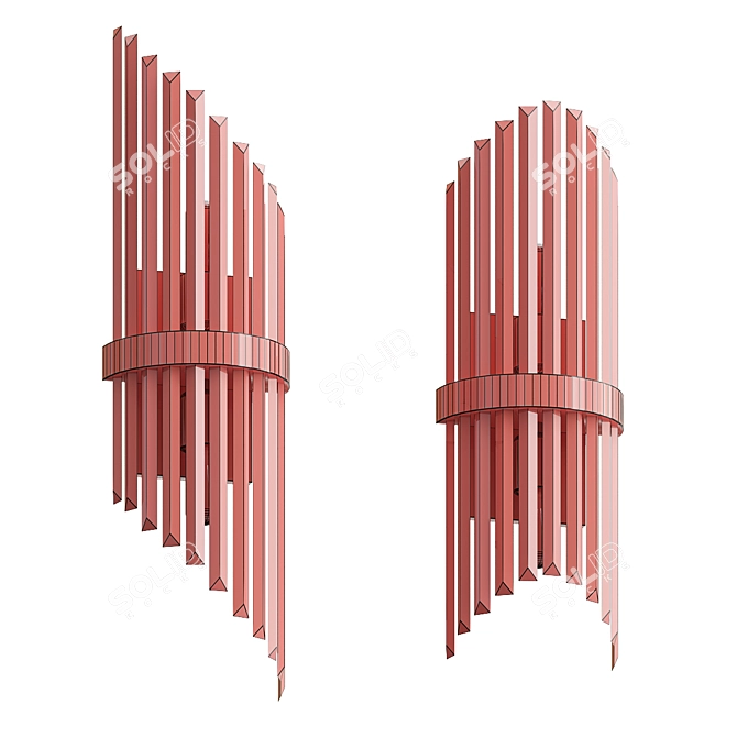 Elegant Crystal Wall Sconce 3D model image 2