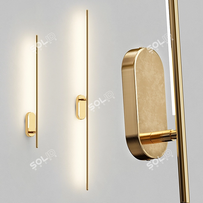 Nordic Glow LED Wall Lamp 3D model image 2