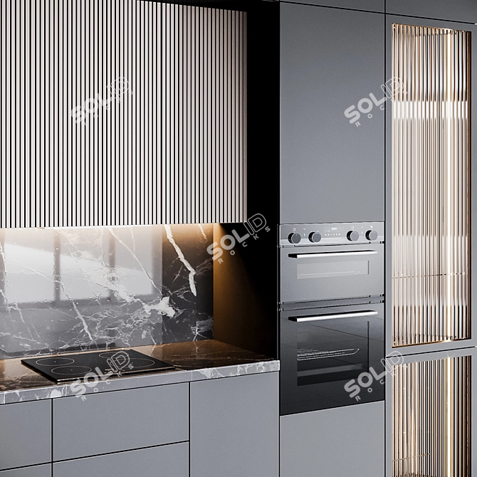 Customizable Modern Kitchen 3D model image 4