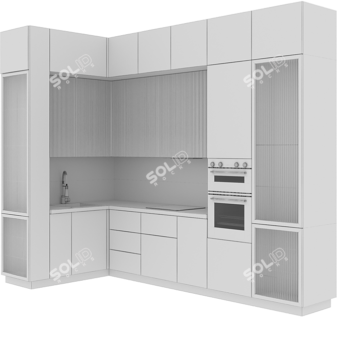 Customizable Modern Kitchen 3D model image 5