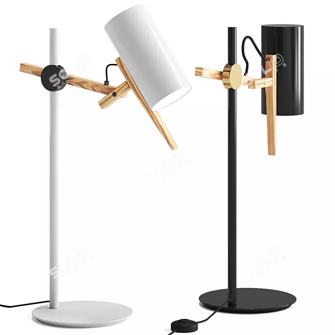 Sleek Black Table Lamp 3D model image 1