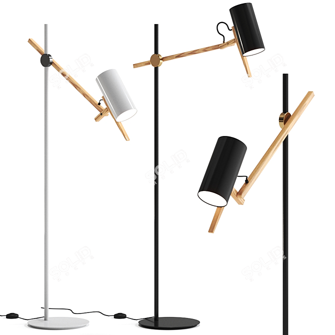 Elegant Scantling P73 Floor Lamp 3D model image 1