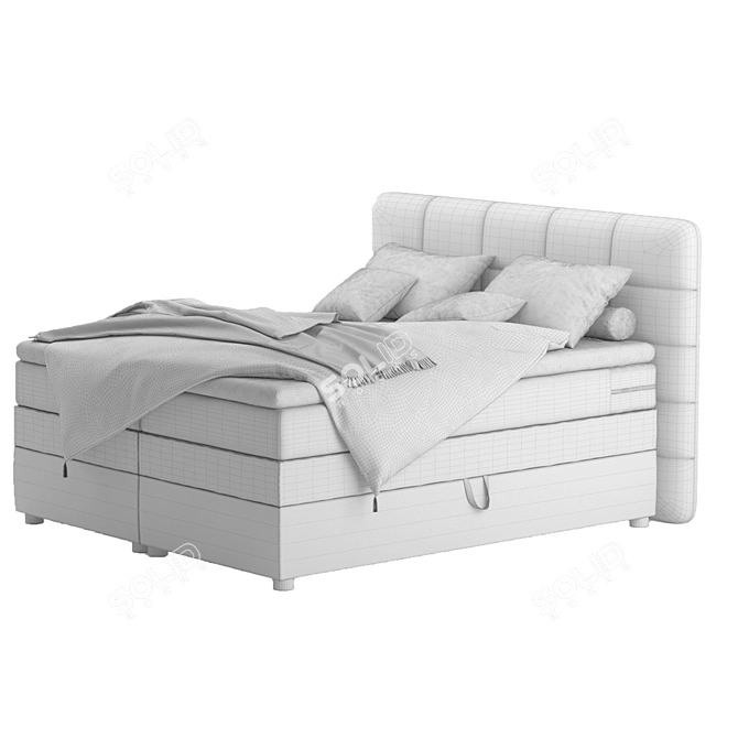 Sleek Gray Bed: Stylish and Comfortable 3D model image 7