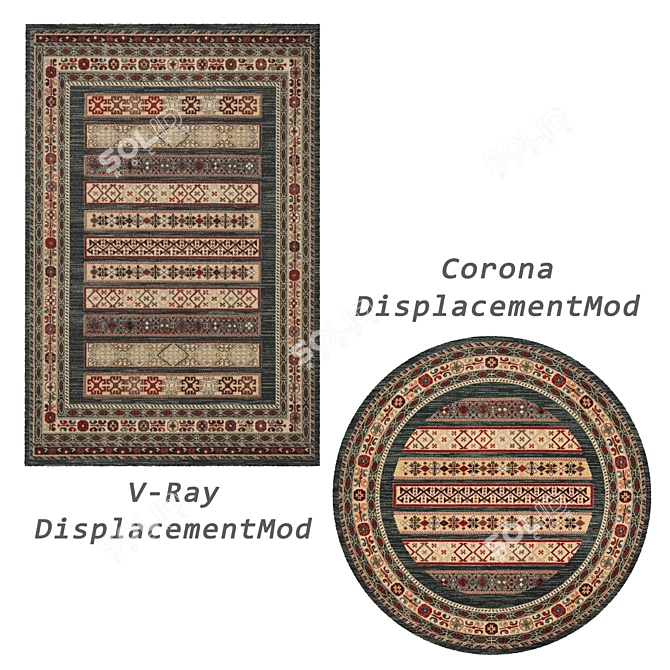 8-Piece Assorted Rugs Set 3D model image 3